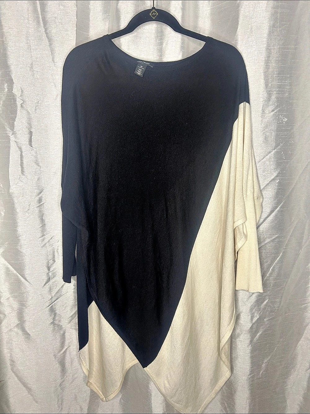 White House Black Market Color Block Asymmetrical Tunic XS Like New